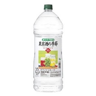 スマプレ会員 送料無料 【ケース販売】宝 果実酒の季節 ホワイトタカラ 35度 4L×4本/1ケース