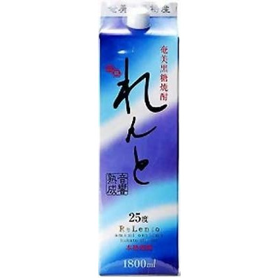 【ケース販売】奄美大島開運酒造 音響熟成 れんと 黒糖焼酎 25度 パック 1800ml×6本