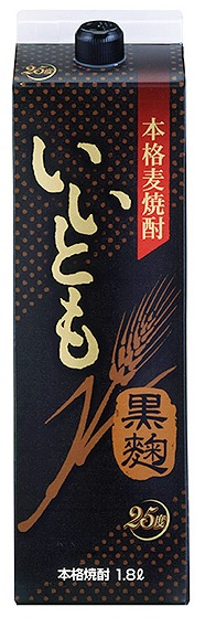 雲海酒造 麦焼酎 いいとも 黒麹 25度 パック 1800ml 1.8L×6本