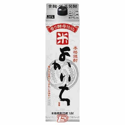 送料無料 宝酒造 よかいち 米 25度 パック 1800ml 1.8L×6本/1ケース 米焼酎