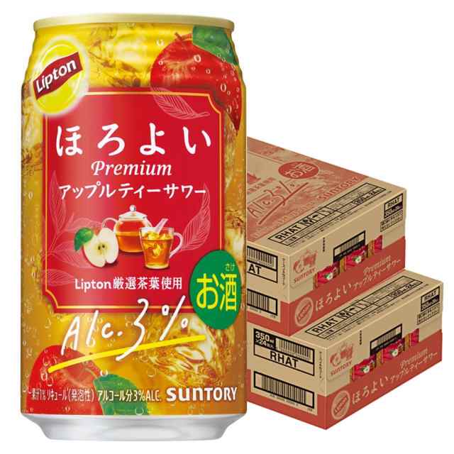 Pontaパス会員送料無料 サントリー ほろよい Lipton リプトン アップルティーサワー 350ml×2ケース/48本の通販は