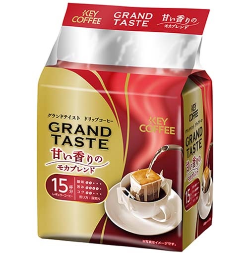 送料無料 キーコーヒー ドリップバッグ グランドテイスト 甘い香りのモカブレンド 15杯分×12袋の通販は