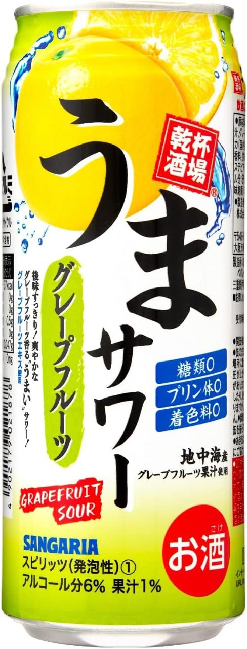 サンガリア うまサワー グレープフルーツ 500ml×2ケース/48本の通販は