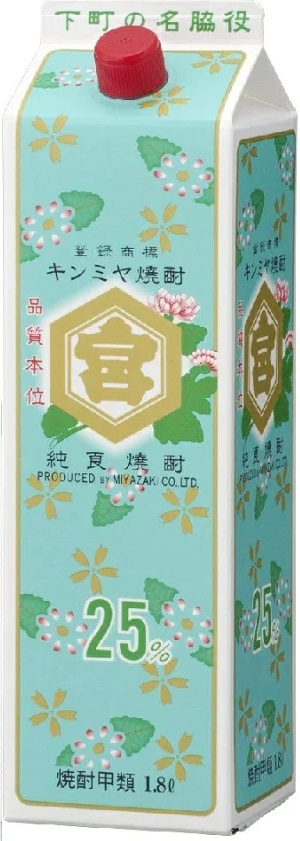 送料無料 宮崎本店 キッコーミヤ焼酎 キンミヤパック 25度 1800ml 1.8Ｌ×6本