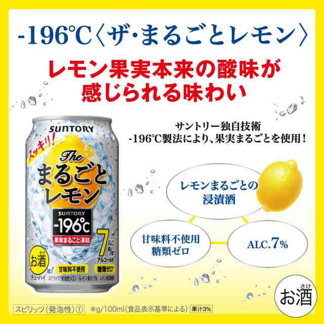 スマプレ会員 缶チューハイ 送料無料 サントリー 196 ザ まるごとレモン 7 500ml 24本の通販はau Pay マーケット リカーboss