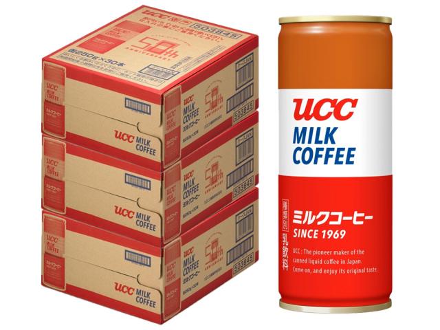 送料無料 UCC 上島珈琲 ミルクコーヒー缶 250ml×3ケース/90本 ucc03e