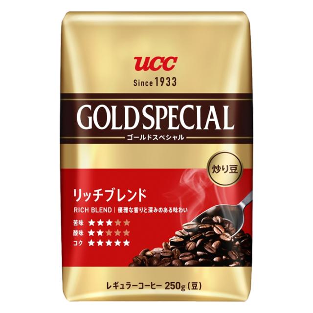 送料無料 UCC 炒り豆 ゴールドスペシャル リッチブレンド 250g×12個 【レギュラーコーヒー 豆】の通販は 7,282円