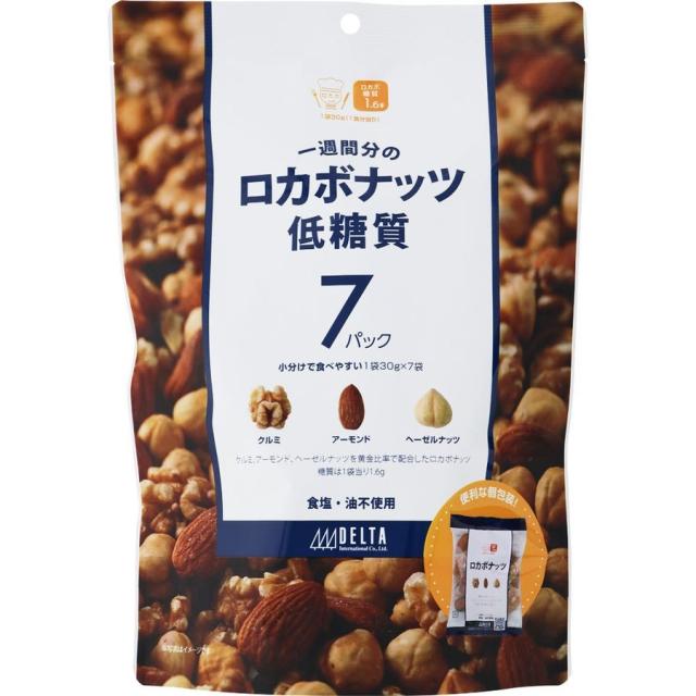 送料無料 【食品添加物不使用 塩 油 不使用】 デルタインターナショナル 一週間分のロカボナッツ 210g×10個の通販は