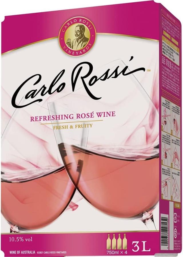Pontaパス会員送料無料 箱ワイン BIB カルロ・ロッシ ロゼ 3000m 3L×２ケース/8本 BOX wineの通販は