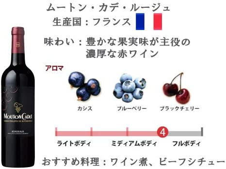 送料無料 バロン・フィリップ・ド・ロスチャイルド ムートン・カデ ルージュ 750ml×12本/1ケースの通販は