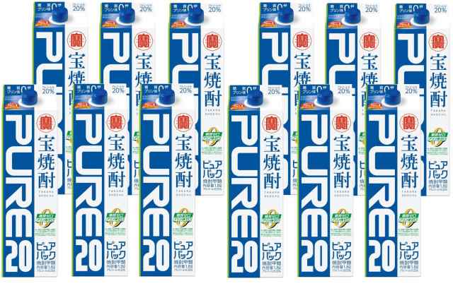 送料無料 タカラ 宝焼酎 ピュアパック 20度 1.8L 1800ml×2ケース/12本