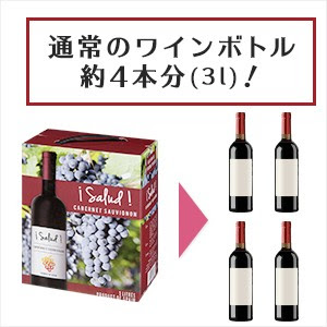 スペイン サルー カベルネソーヴィニヨン 赤 3000ml 3L×2ケース/8本