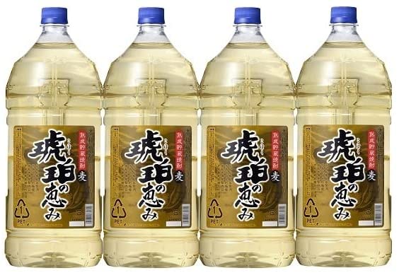 若松酒造 熟成貯蔵 麦焼酎 琥珀の恵み 25度 4000ml 4L×4本