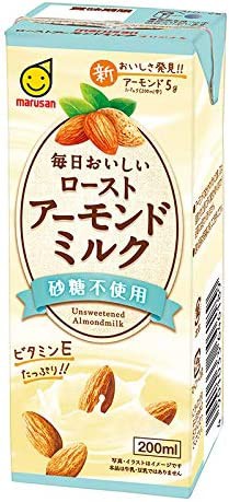 スマプレ会員 送料無料 マルサンアイ 毎日おいしいローストアーモンド砂糖不使用 パック 200ml×4ケース/96本