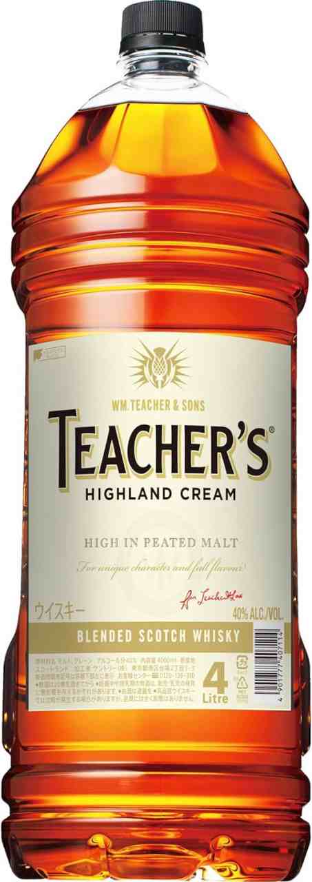 スコッチウィスキー TEACHERS ティーチャーズ ハイランドクリーム 40度 ペット 4000ml 4L 1本の通販はau PAY マーケット -  リカーBOSS | au PAY マーケット－通販サイト