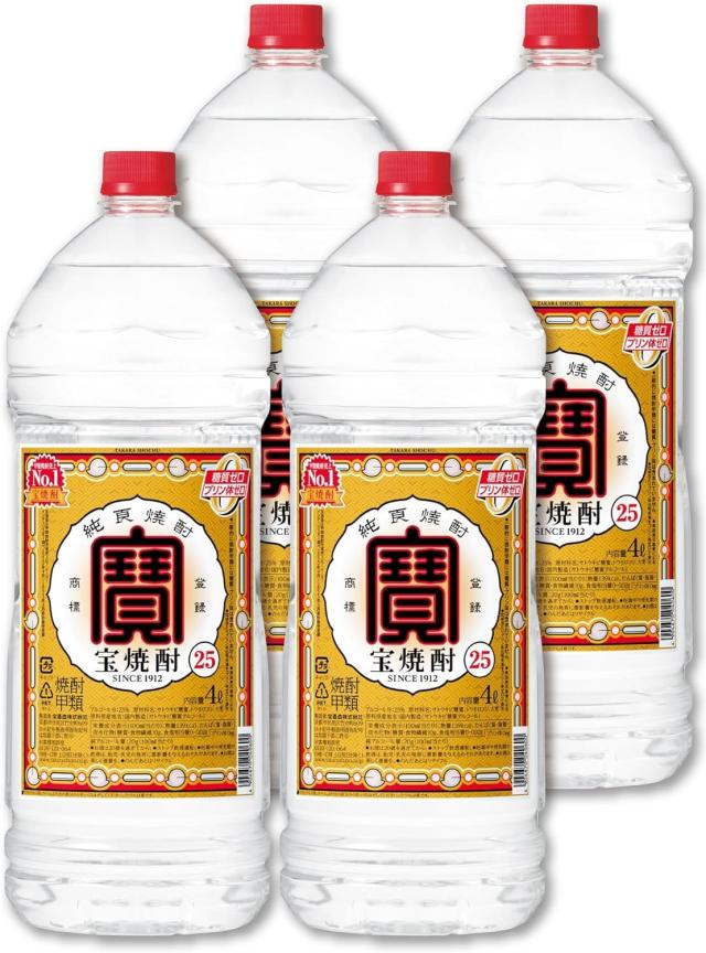 Pontaパス会員送料無料 宝酒造 宝焼酎 25度 エコペット 4000ml 4L×1ケース/4本の通販は