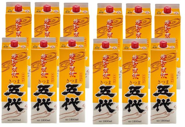 山元酒造 本格焼酎 芋 五代 パック 25度 1.8L 1800ml×2ケース/12本
