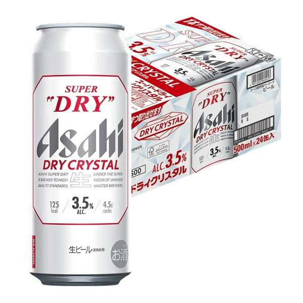 Pontaパス会員送料無料 アサヒスーパードライ ドライクリスタル 3.5％ 500ml×1ケース/24本の通販は