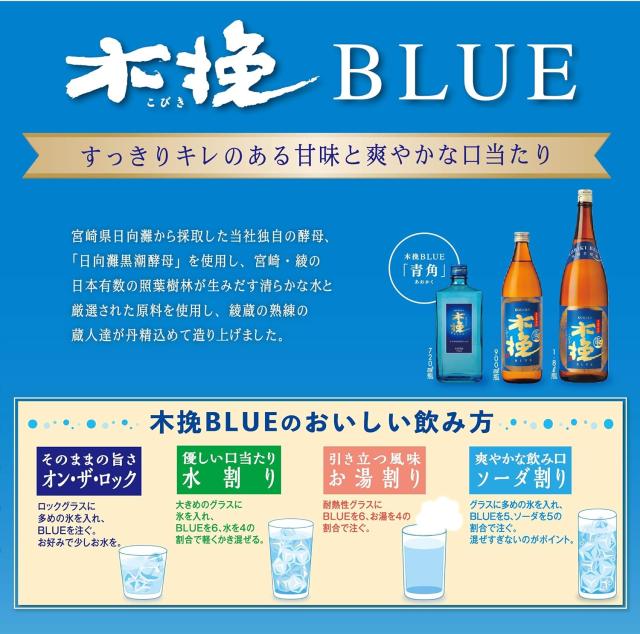 6/14限定 500円OFFクーポン 雲海酒造 木挽 BLUE ブルー 20度 パック 1800ml 1.8L×12本_1