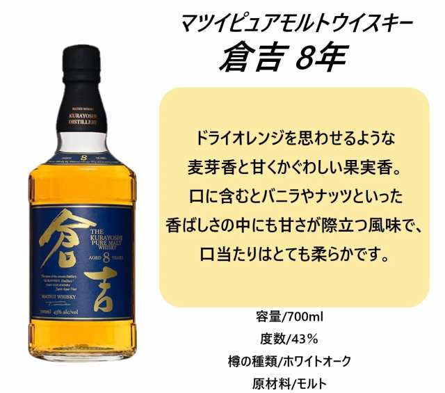 送料無料 松井酒造 国産 ピュアモルトウイスキー 倉吉 3本セットの通販はau PAY マーケット - リカーBOSS | au PAY  マーケット－通販サイト