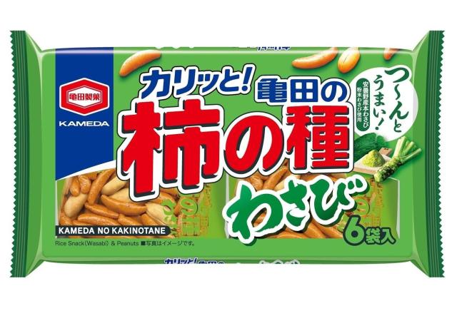 送料無料 亀田製菓 亀田の柿の種 わさび 6袋詰×3ケース/36袋