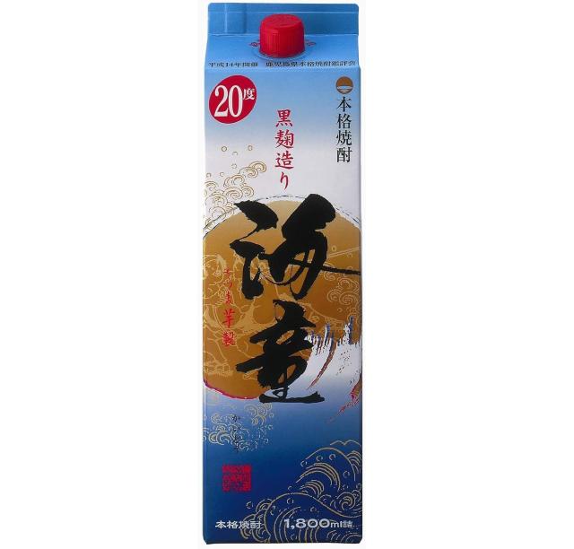 濱田酒造 傳藏院蔵 芋焼酎 海童 黒麹 20度 パック 1800ml 1.8L×6本