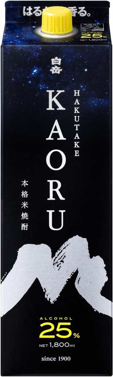 送料無料 高橋酒造 米焼酎 白岳 KAORU パック 25度 1800ml 1.8L×1ケース/6本