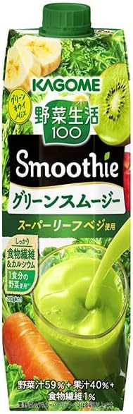 スマプレ会員 送料無料 KAGOME カゴメ 野菜生活１００ Smoothie グリーンスムージー Mix 1000ml 1L×24本 (4ケース)