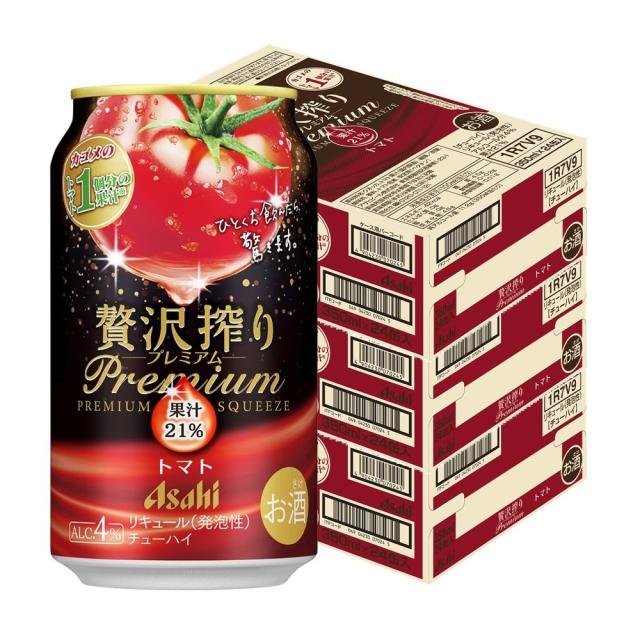 送料無料 アサヒ 贅沢搾り プレミアム トマト 350ml×3ケース/72本