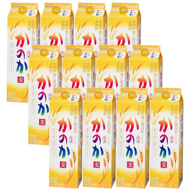 アサヒ 甲乙混和麦焼酎 かのか 25度 パック 1.8L×12本/2ケース