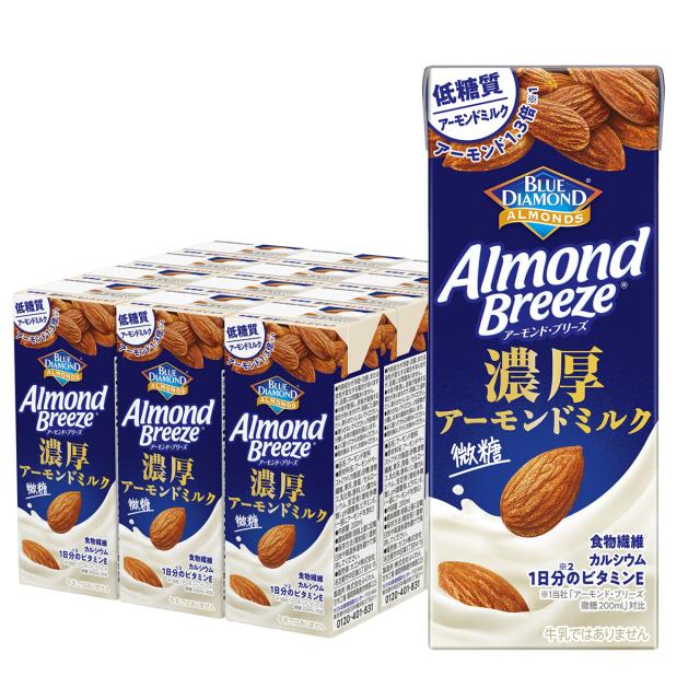 カゴメ アーモンド・ブリーズ 濃厚 アーモンドミルク 微糖 200ml×4ケース/96本
