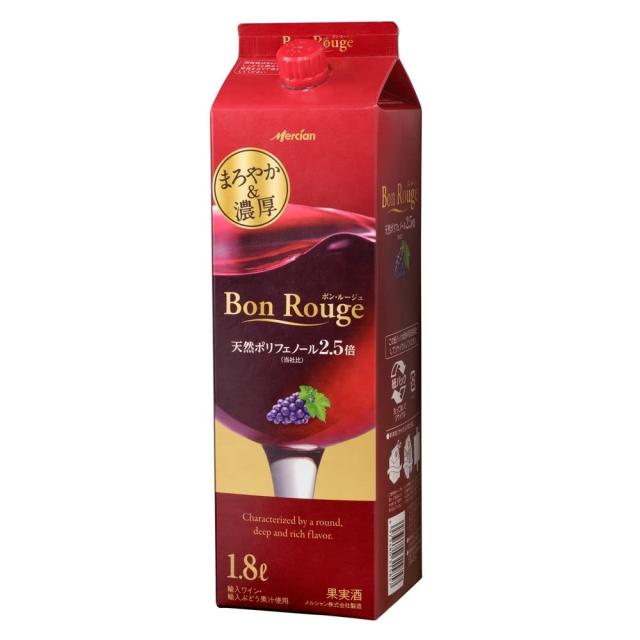 送料無料 メルシャン ボンルージュ 赤 パック 1800ml 1.8L 6本
