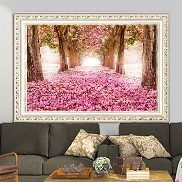 送料無料 上級者向け フル ダイヤモンド刺繍 キット ビーズ刺繍 桜並木 幻想的ピンク モザイクアート パズルアート リハビリ 趣味 絵画の通販はau Pay マーケット Peachyshop