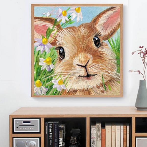 送料無料 フル ダイヤモンド刺繍 キット ビーズ刺繍 兎 ウサギ 白い花 草原 イラスト モザイクアート パズルアート リハビリ 趣味 絵画 の通販はau Pay マーケット Peachyshop