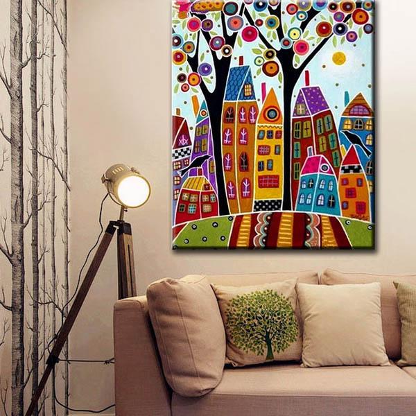 送料無料 フル ダイヤモンド刺繍 キット ビーズ刺繍 抽象的 街 カラフルタウン イラスト モザイクアート パズルアート リハビリ 趣味 絵の通販はau Pay マーケット Peachyshop
