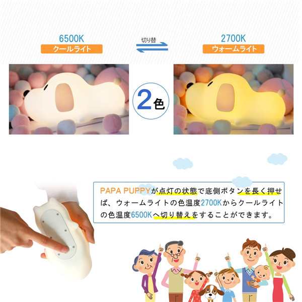 ワンちゃん Led ナイトライト 夜間ライト Usb充電 犬 ベッドサイドランプ 授乳 子供安全素材 色温度 明るさ調節可能 タッチ式 プレゼンの通販はau Pay マーケット Luxas