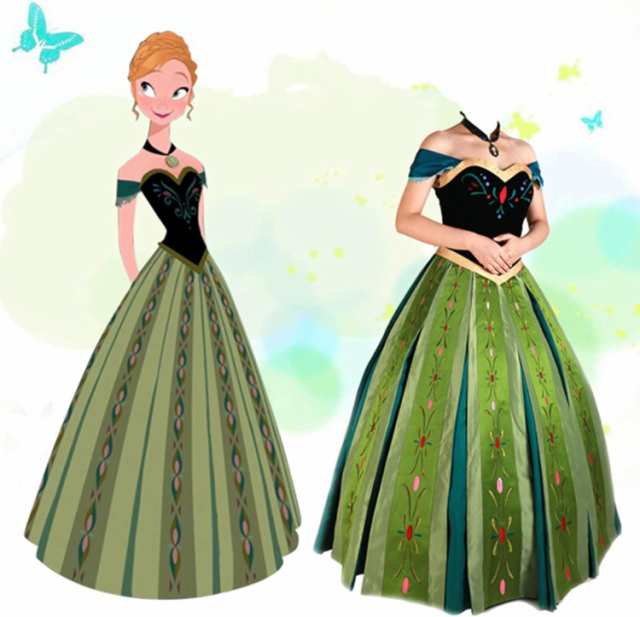 アナと雪の女王風 コスプレ 衣装 ドレス アナ エルサ ハロウィン 