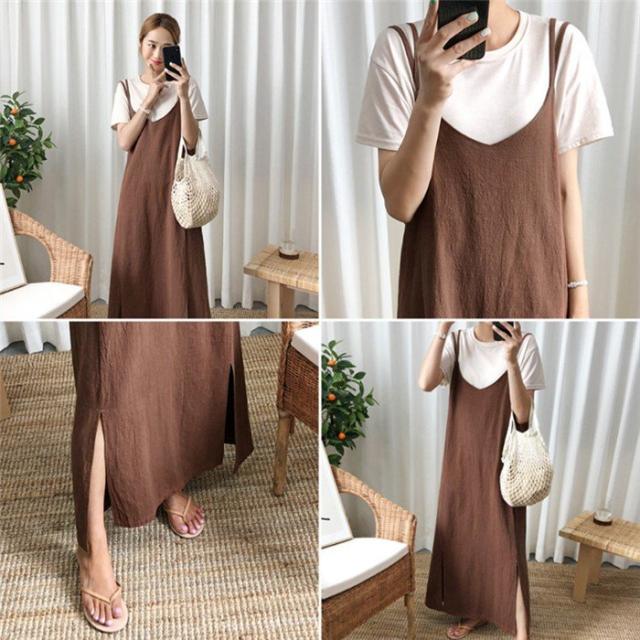 超目玉商品 キャミソール ロングワンピース スリットワンピース マキシワンピース ナチュラル系 森ガール ゆったり 体型カバー 大きの通販はau Pay マーケット Kireifuku Au Pay マーケット店