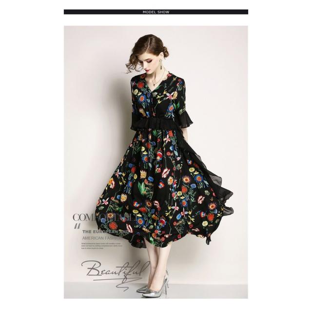 ロングワンピース レディース 40代 きれいめ シフォンワンピース 花柄 Aラインワンピース ボヘミアン リゾートワンピース 体型カバー 夏の通販はau Pay マーケット Kireifuku Au Pay マーケット店