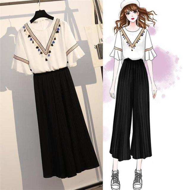セットアップ レディース 夏 2点セット カジュアル トップス ブラウス 半袖 白ブラウス ワイドパンツ 黒 ガウチョ プリーツパンツ 大きいの通販はau Pay マーケット Kireifuku Au Pay マーケット店