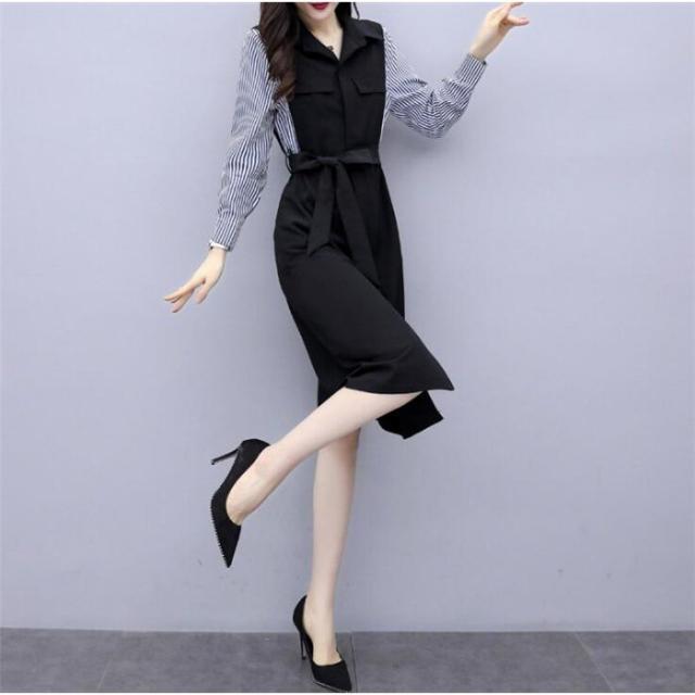 枚数限定 ワンピース レディース 40代 秋 シャツワンピース きれいめ ベルト付き ミディアム丈ワンピース 長袖 大きいサイズ ドッキングワンピ 通 人気トレンド Conetica Com Mx