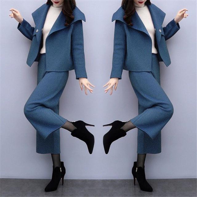 セットアップ レディース 秋冬 2点セット 秋コーデ ノーカラージャケット ゆったり 体型カバー ワイドパンツ フォーマル 卒業式 入学式 の通販はau Pay マーケット Kireifuku Au Pay マーケット店