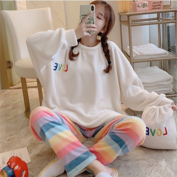 パジャマ ベロア レディース ルームウェア 長袖 部屋着 上下セットアップ パジャマ バイカラー 女性 大人 寝巻き 上下セット 秋 冬 暖かの通販はau Pay マーケット Kireifuku Au Pay マーケット店