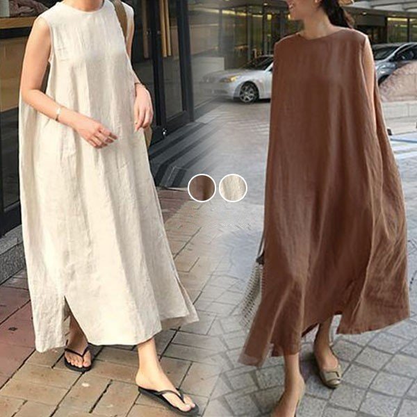 ワンピース レディース ロング丈 ロングワンピース スリットワンピース サイドスリット ノースリーブ ロング ゆったり 体型カバー おしゃの通販はau Pay マーケット Kireifuku Au Pay マーケット店
