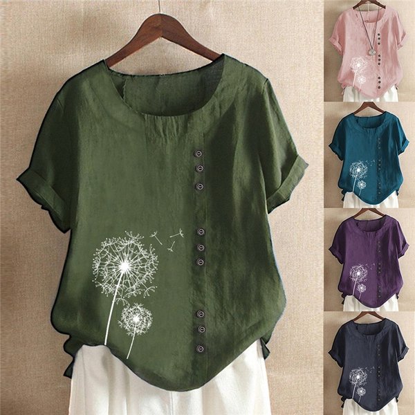 超目玉商品 Tシャツ レディース 綿混 プルオーバー ブラウス トップス シャツ カットソー コットンリネン 花柄 30代 40代 50代 おしゃの通販はau Pay マーケット Kireifuku Au Pay マーケット店