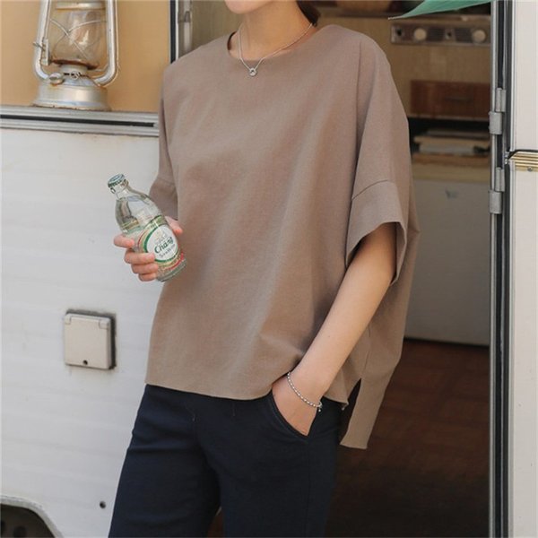 シャツブラウス 半袖 レディース コットンリネン 無地 トップス ゆったり 大きいサイズ きれいめ 体型カバー Tシャツ Tシャツ コーデ 綿の通販はau Pay マーケット Kireifuku Au Pay マーケット店