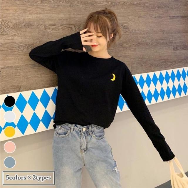 Tシャツ 長袖 レディース カットソー ラウンドネック 長袖tシャツ 無地 トップス 刺繍 Tシャツ 春秋 重ね着 レディースtシャツ 丸首の通販はau Pay マーケット Lili Shop Au Pay マーケット店