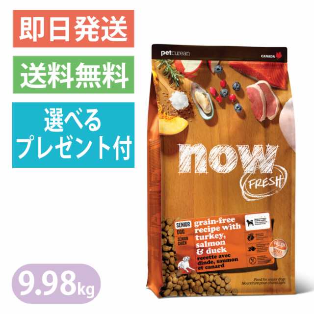 ナウフレッシュ グレインフリー シニア＆ウェイトマネジメント 9.98kg 普通粒 レギュラー粒 ドッグフード NOW FRESH 体重管理 サーモン ターキー ダックの通販は