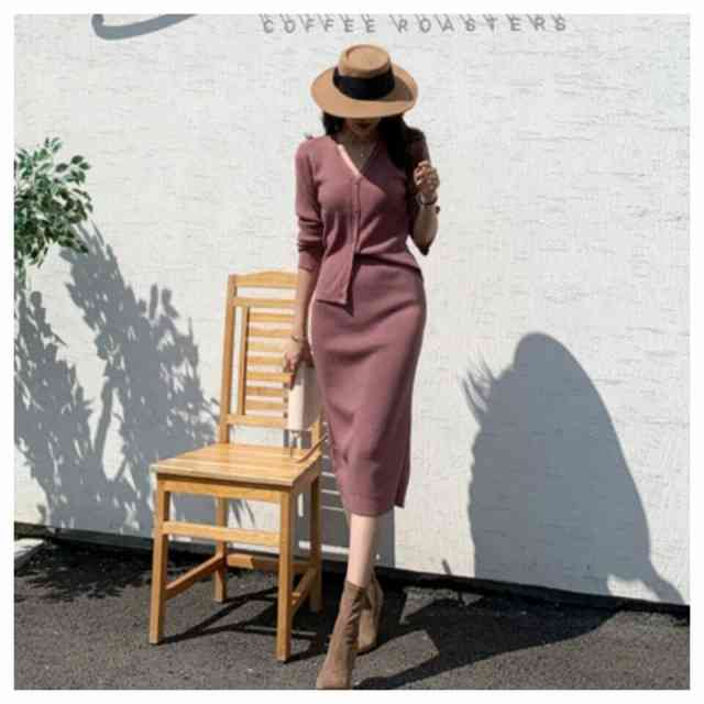 セットアップ レディース 秋冬 セットアップ ニット スカート セットアップ カーディガン 大きいサイズ ワンピース ひざ丈 大人可愛い 可の通販はau Pay マーケット Tresor