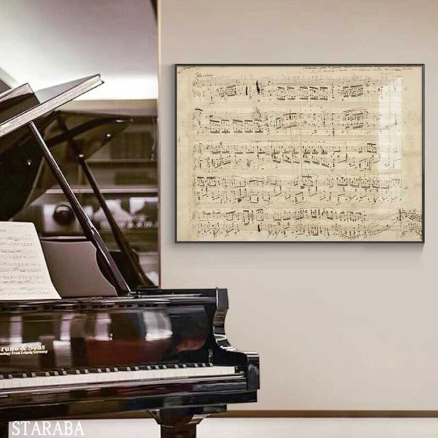 ショパン 楽譜 インテリア 絵画 ファブリック パネル 枠付き アート 人気 モダン 絵 40×60cm 装飾 アートパネル ホテル カフェ 旅館 リビング 額入り 額装込 壁掛け 壁絵 オシャレ アートフレーム 送料無料の通販は 9,105円